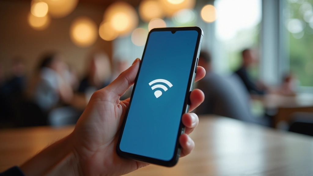 Close-up of WiFi password entry screen on smartphone showing network selection